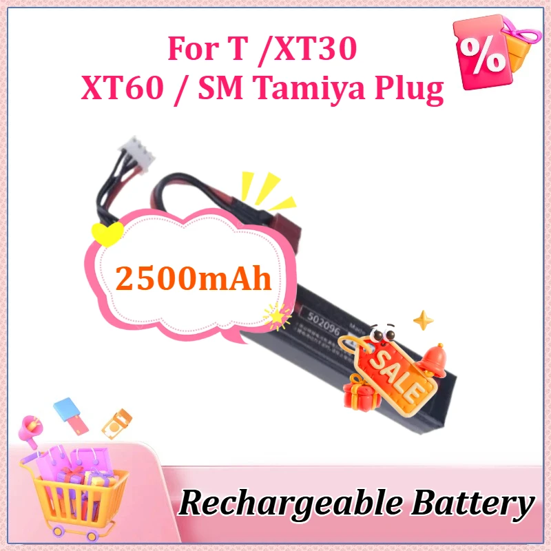 New 11.1V 2500mAh 502096 3S 30C Lipo Battery for Airsoft BB Air Pistol Electric Toys Guns Parts for Water Gun Airsoft T Plug
New 11.1V 2500mAh 502096 3S 30C Lipo Battery for Airsoft BB Air Pistol Electric Toys Guns Parts for Water Gun Airsoft T Plug