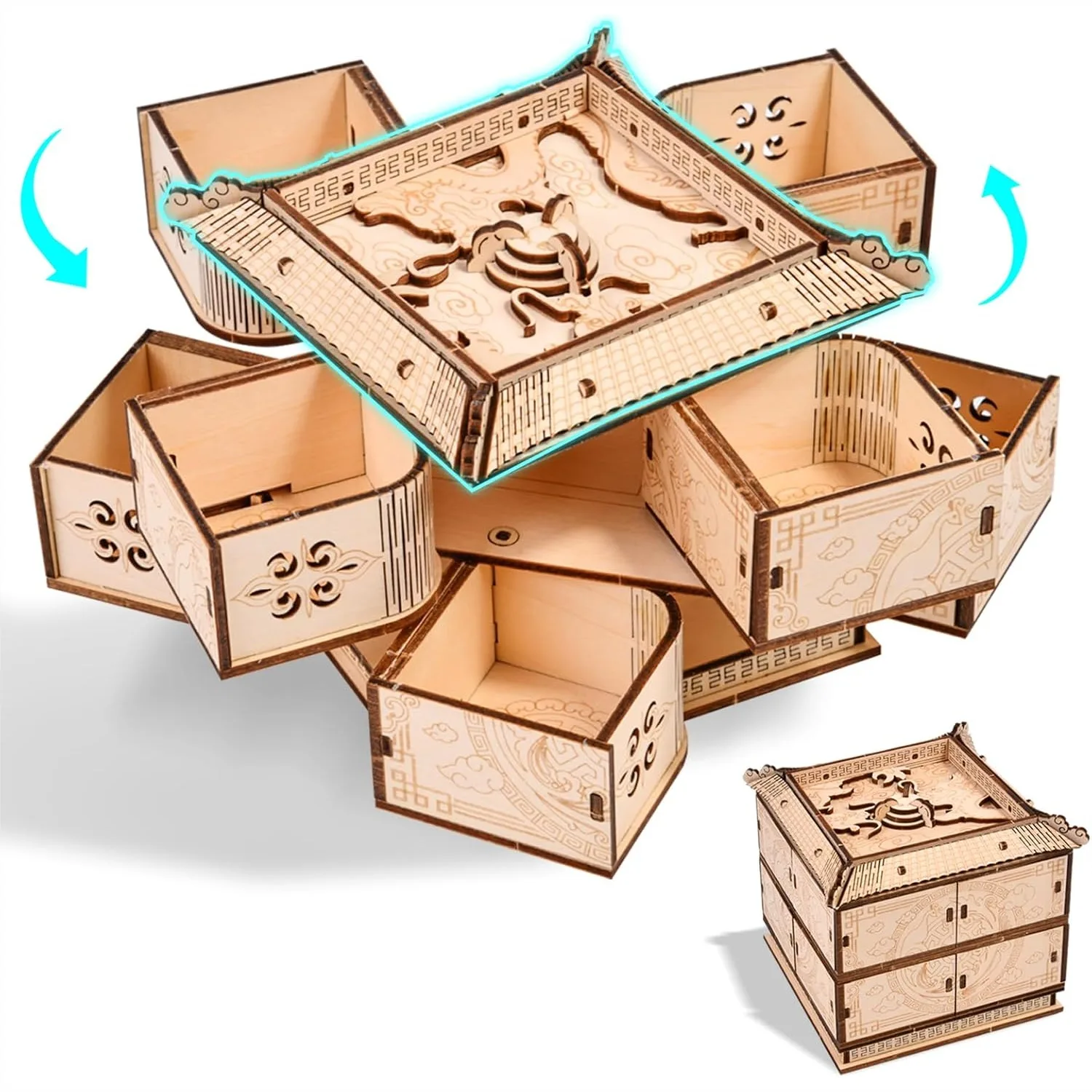 3D Wooden Puzzles for Adults - Mechanical Dragon Treasure Chest Model Kit, DIY Engineering Project, Unique Gift
3D Wooden Puzzles for Adults - Mechanical Dragon Treasure Chest Model Kit, DIY Engineering Project, Unique Gift