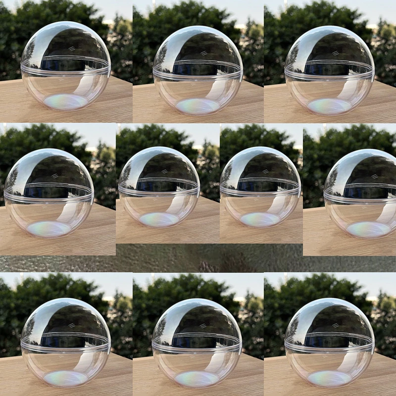 10 pcs of Plastic ball large transparent, flat bottom and cover can be opened. It can be used as a gift box, display box etc.etc
10 pcs of Plastic ball large transparent, flat bottom and cover can be opened. It can be used as a gift box, display box etc.etc