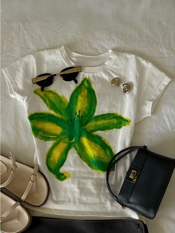 Оригинальная круглая футболка с акварельным цветочным принтом Ne ort Sve, женский летний винтажный повседневный топ, модная уличная одежда
Оригинальная круглая футболка с акварельным цветочным принтом Ne ort Sve, женский летний винтажный повседневный топ, модная уличная одежда