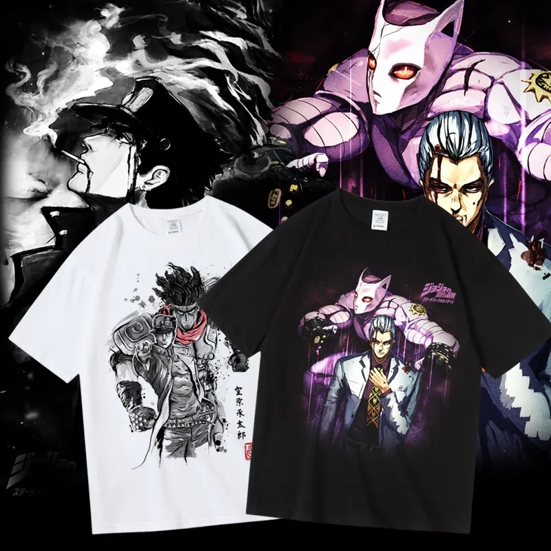 Футболка с круглым вырезом из 100% хлопка с принтом Adventure Combat JoJo's Bizarre Adventure, летняя модная повседневная мужская уличная футболка
Футболка с круглым вырезом из 100% хлопка с принтом Adventure Combat JoJo's Bizarre Adventure, летняя модная повседневная мужская уличная футболка