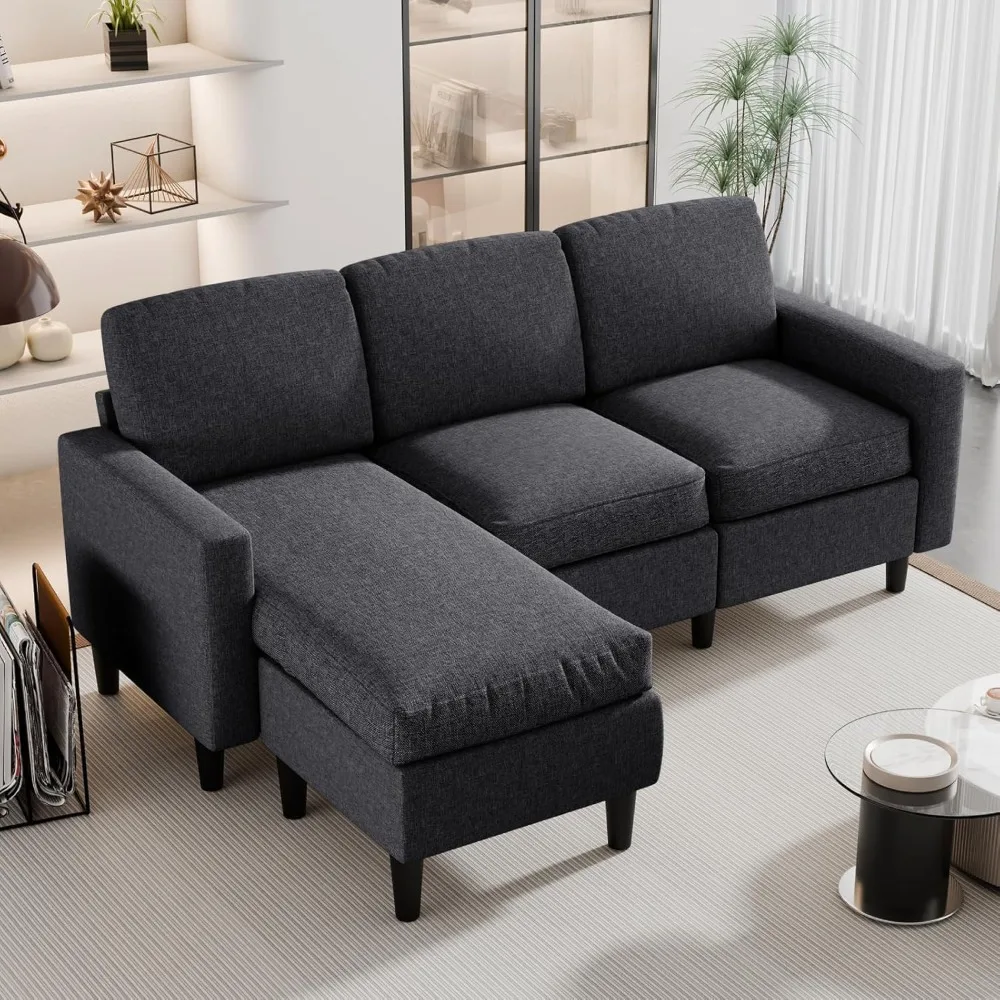 73.6" Modular Sectional Sofa with Ottoman for Small Apartments, Reversible L-Shaped Couch for Compact Living Rooms,
73.6" Modular Sectional Sofa with Ottoman for Small Apartments, Reversible L-Shaped Couch for Compact Living Rooms,