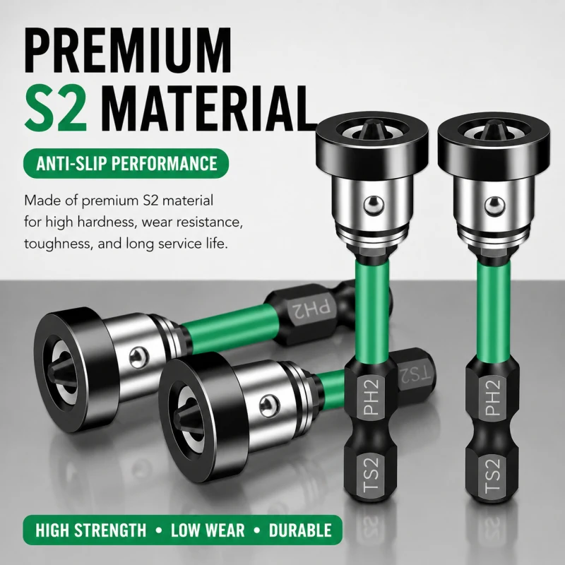 2-Piece Drywall Screwdriver Bit Set, Magnetic Phillips Locating Driver, Impact Rated Anti-slip Design, High Hardness Tool
2-Piece Drywall Screwdriver Bit Set, Magnetic Phillips Locating Driver, Impact Rated Anti-slip Design, High Hardness Tool