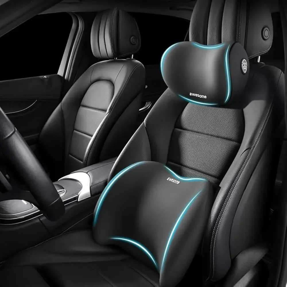 Car Headrest & Lumbar Support Cushion Kit, Ergonomic Car Seat Neck Pillow and Backseat Cushion for Driving Fatigue Relief, Dr
Car Headrest & Lumbar Support Cushion Kit, Ergonomic Car Seat Neck Pillow and Backseat Cushion for Driving Fatigue Relief, Dr