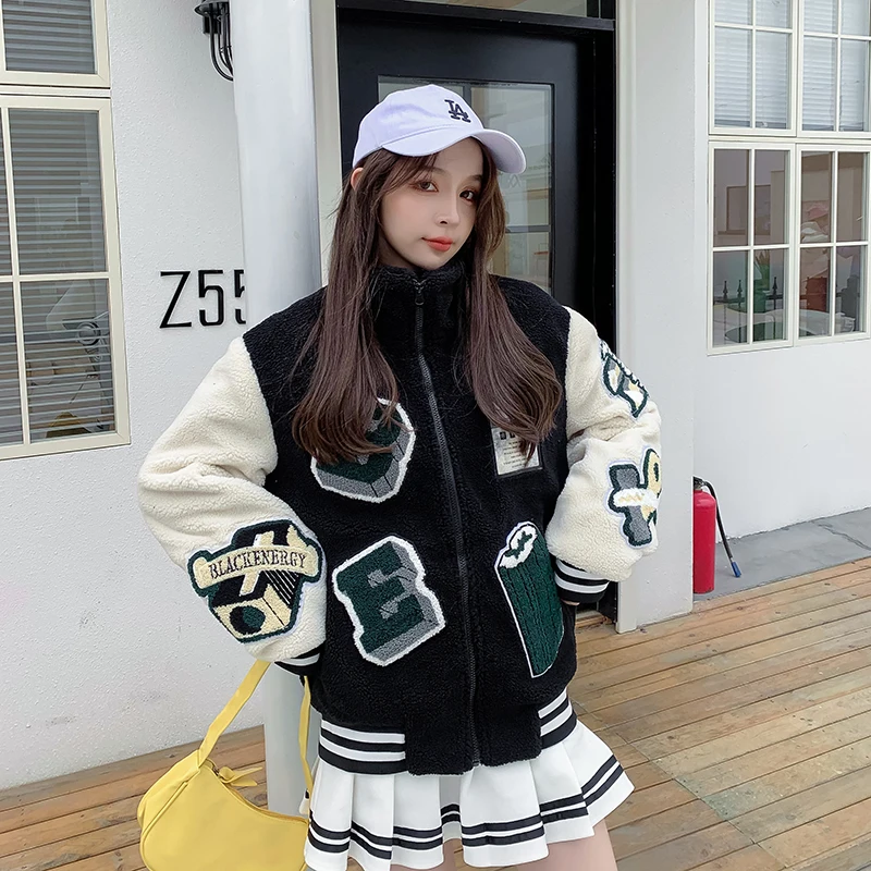 Women's Long Sleeve Colour Block Polyester Polar Fleece Coats Letter Cartoon Embroidery Full-Zip Fall&Winter Warm Fleece Jackets
Women's Long Sleeve Colour Block Polyester Polar Fleece Coats Letter Cartoon Embroidery Full-Zip Fall&Winter Warm Fleece Jackets