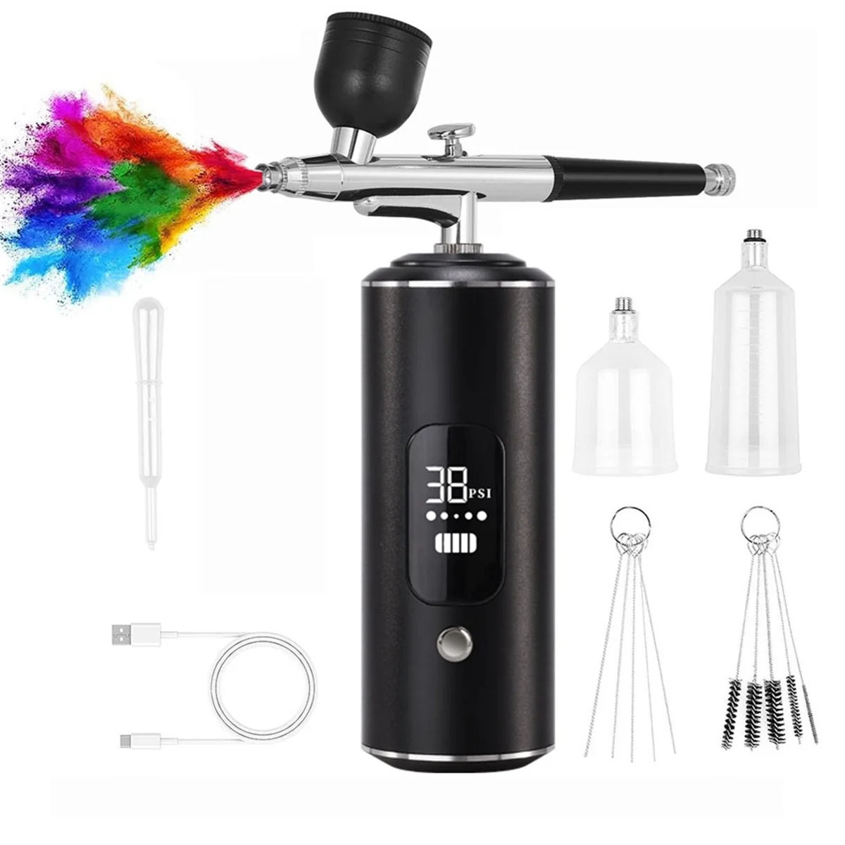 A71Z Digital Air Brush with Compressor Portable Air Brush Crafts Air Brush Art Painting Compressor Airbrush Pen Airbr Black
A71Z Digital Air Brush with Compressor Portable Air Brush Crafts Air Brush Art Painting Compressor Airbrush Pen Airbr Black