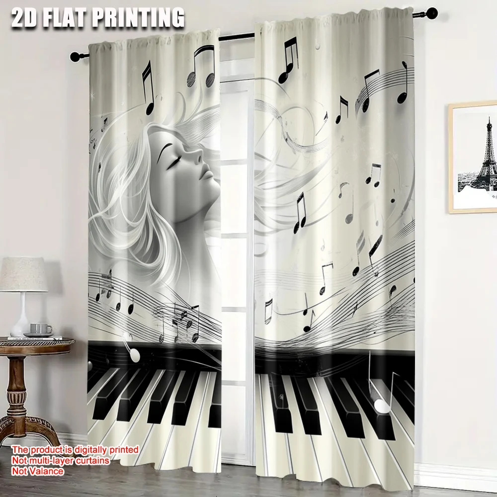 2pcs, Popular Curtain Panels 2D print Piano Black and White Key Music Symbol Polyester (without rod) Festive Ldeal for Season
2pcs, Popular Curtain Panels 2D print Piano Black and White Key Music Symbol Polyester (without rod) Festive Ldeal for Season