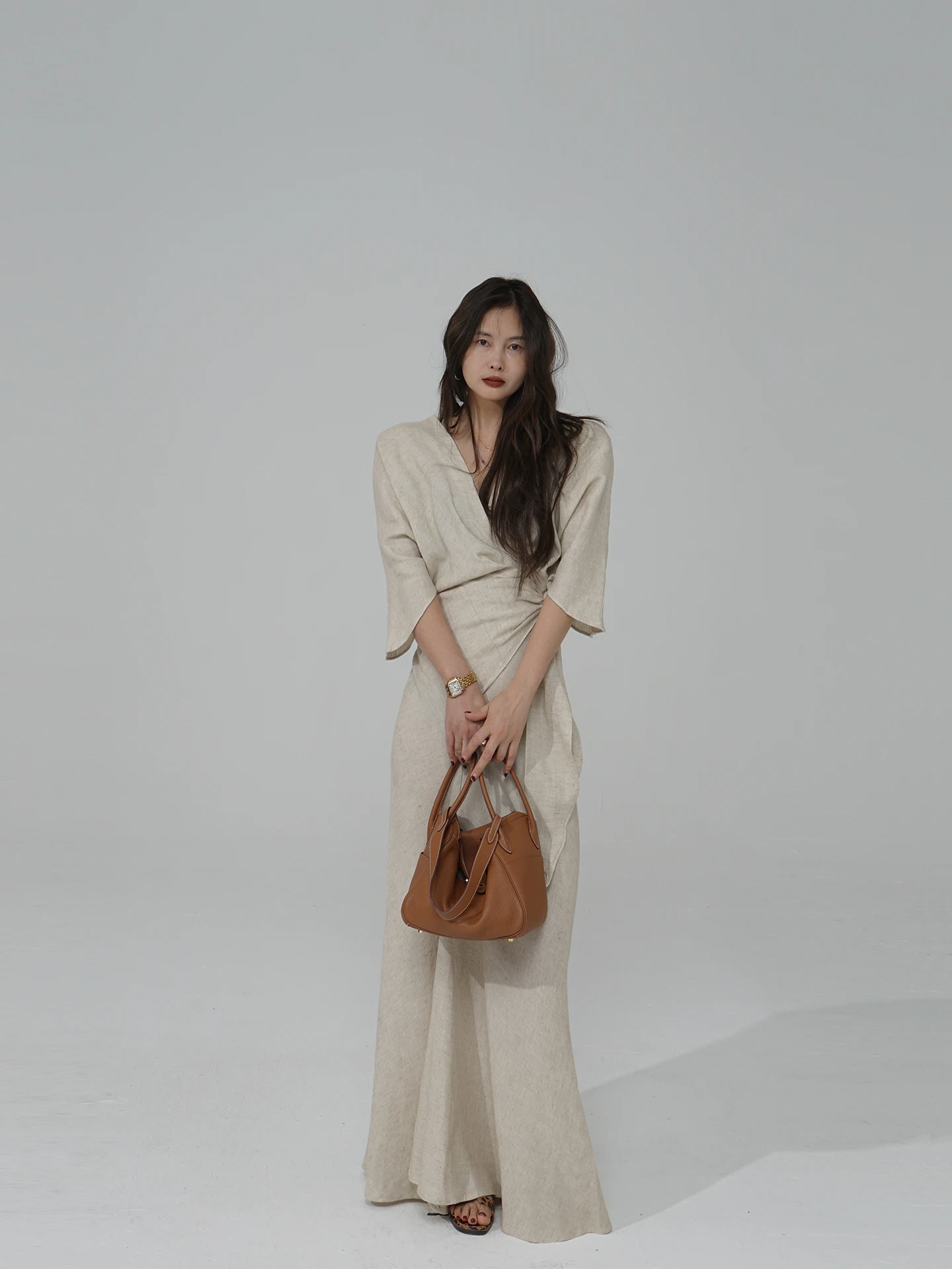 Healing Lazy Linen Dress Shoulder-Off Midi Skirt Elegant Belted High Waist Spring Early Season Korean Style Commute Dress
Healing Lazy Linen Dress Shoulder-Off Midi Skirt Elegant Belted High Waist Spring Early Season Korean Style Commute Dress