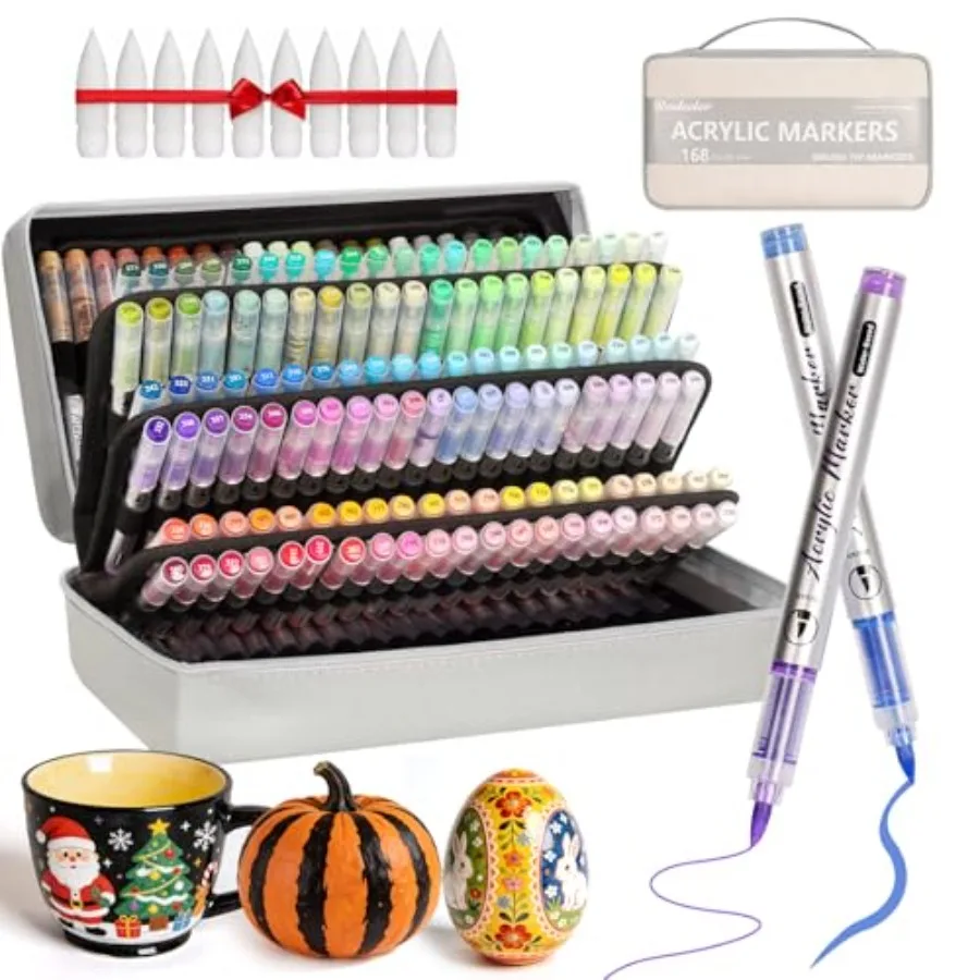Colors Acrylic Paint Markers, Soft Brush Tip Acrylic Paint Pens Paint Markers for Wood, Stone, Canvas, Glass, Fabric, Egg, Rock
Colors Acrylic Paint Markers, Soft Brush Tip Acrylic Paint Pens Paint Markers for Wood, Stone, Canvas, Glass, Fabric, Egg, Rock