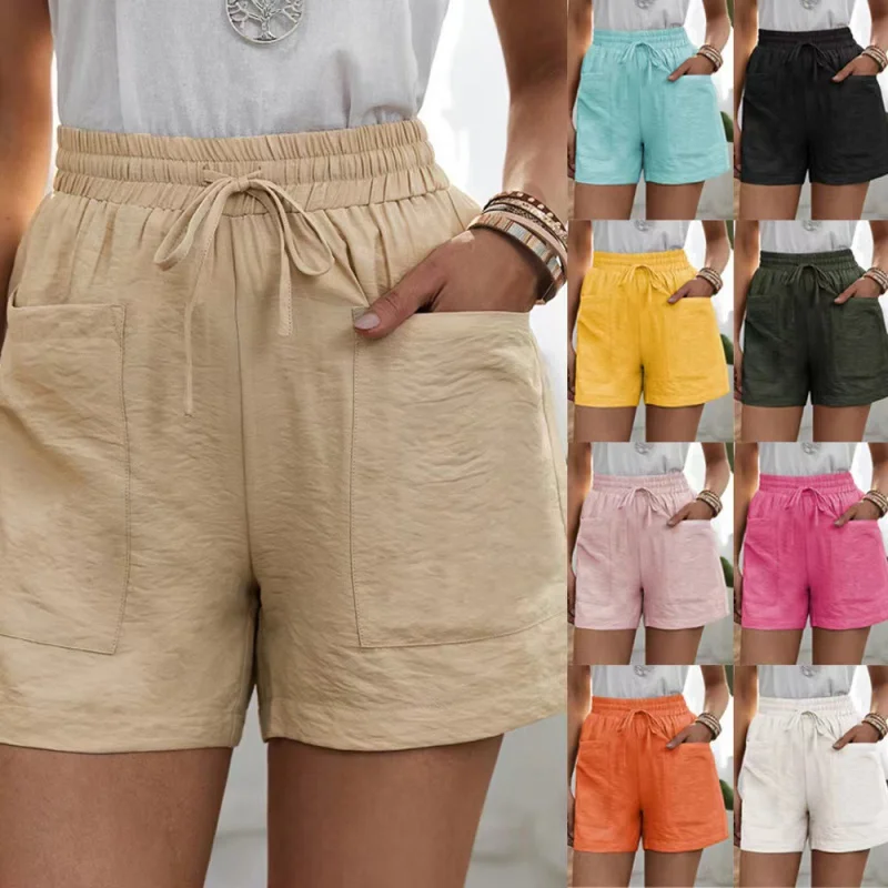 European and American New Summer Women's New Loose Linen Leisure Shorts Pocket Solid Color plus Size High Waist Wide Leg Pants
European and American New Summer Women's New Loose Linen Leisure Shorts Pocket Solid Color plus Size High Waist Wide Leg Pants