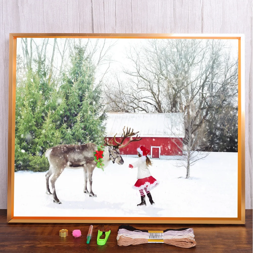 Christmas Animal Elk Cross-Stitch DIY Embroidery Full Kit Handiwork Needlework Painting Knitting For Adults Counted Promotions
Christmas Animal Elk Cross-Stitch DIY Embroidery Full Kit Handiwork Needlework Painting Knitting For Adults Counted Promotions