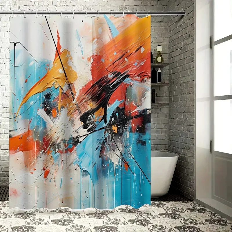 Красочный декор занавески для душа для ванной комнаты. Современный абстрактный дизайн красного, синего, оранжево-белого цвета. В комплект входят кольца-крючки.
Красочный декор занавески для душа для ванной комнаты. Современный абстрактный дизайн красного, синего, оранжево-белого цвета. В комплект входят кольца-крючки.