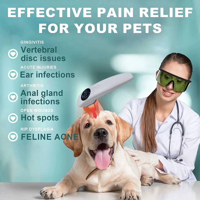 Red Light Therapy Vet Device for Pets 3*808nm Laser Diodes Cold Laser Therapy for Musculoskeletal disorders&Skin WoundCare
Red Light Therapy Vet Device for Pets 3*808nm Laser Diodes Cold Laser Therapy for Musculoskeletal disorders&Skin WoundCare