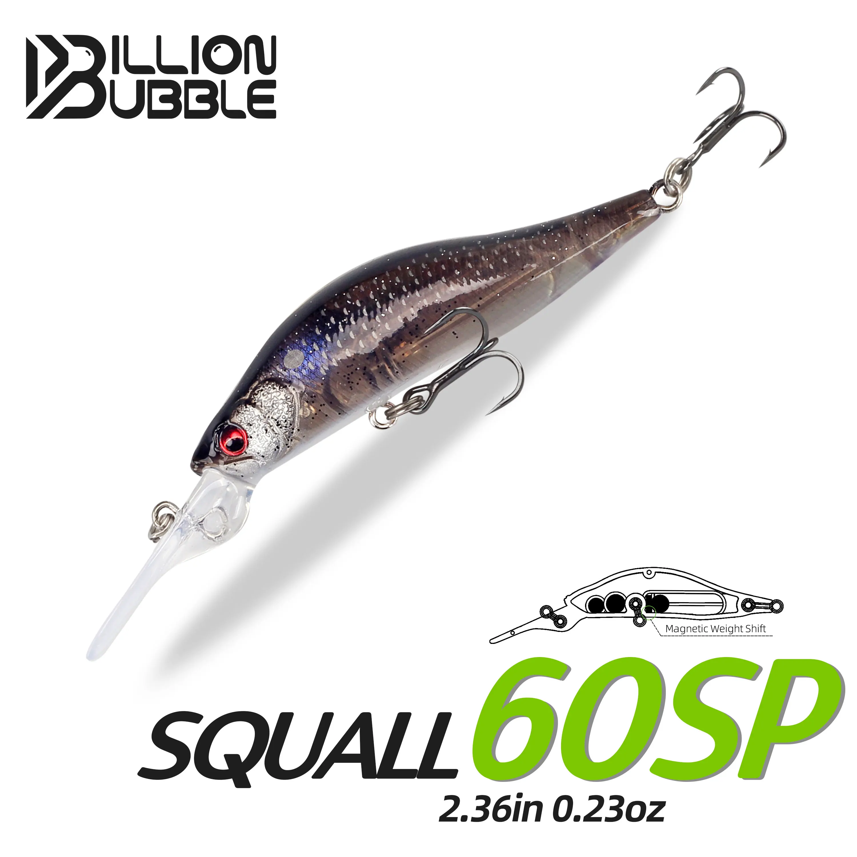 BILLION BUBBLE 60mm 6.4g Suspending Minnow Lure Long Casting Hard Bait Wobbler Artificial Fishing Lure for Bass Pike Tackle
BILLION BUBBLE 60mm 6.4g Suspending Minnow Lure Long Casting Hard Bait Wobbler Artificial Fishing Lure for Bass Pike Tackle