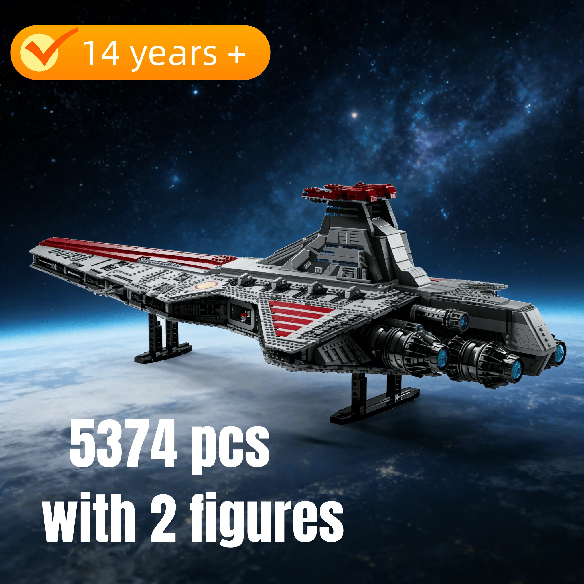 Горячая новинка: Конструктор «Республиканский ударный крейсер» класса Венатор, 5374 детали, подарок на Рождество для мальчиков и взрослых
Горячая новинка: Конструктор «Республиканский ударный крейсер» класса Венатор, 5374 детали, подарок на Рождество для мальчиков и взрослых