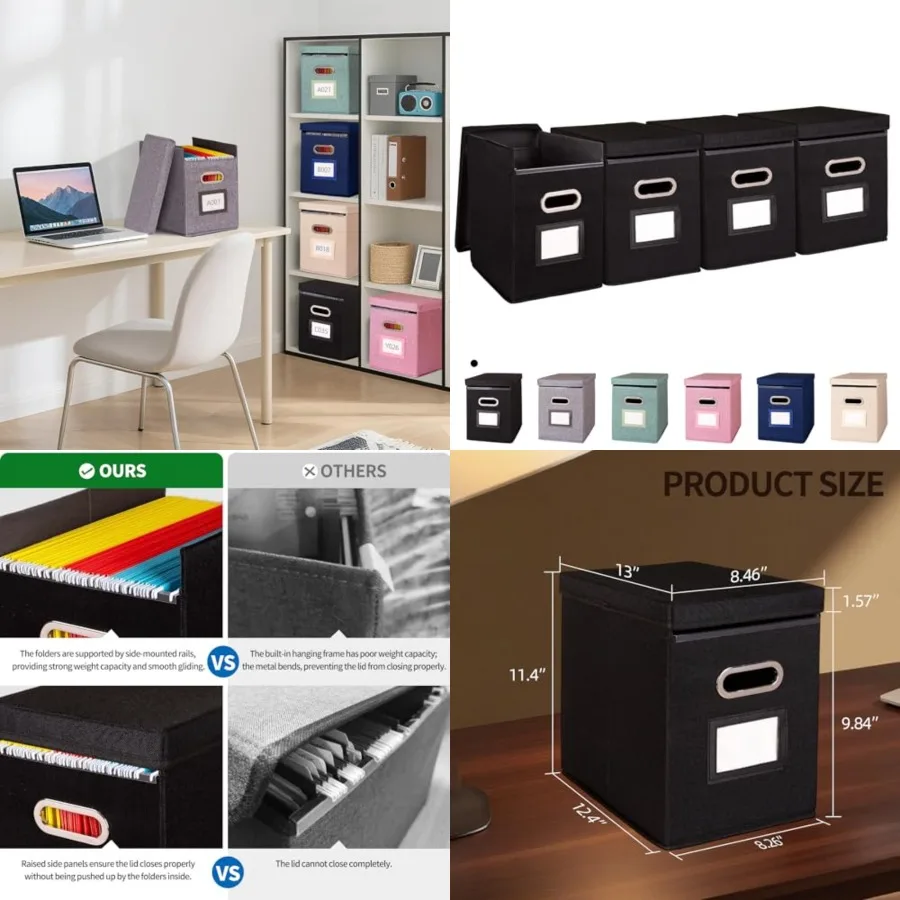 Hanging File Folders Organizer with Lid, Letter Size Fabric File Storage Box Collapsible, Portable Office Document Holder with
Hanging File Folders Organizer with Lid, Letter Size Fabric File Storage Box Collapsible, Portable Office Document Holder with
