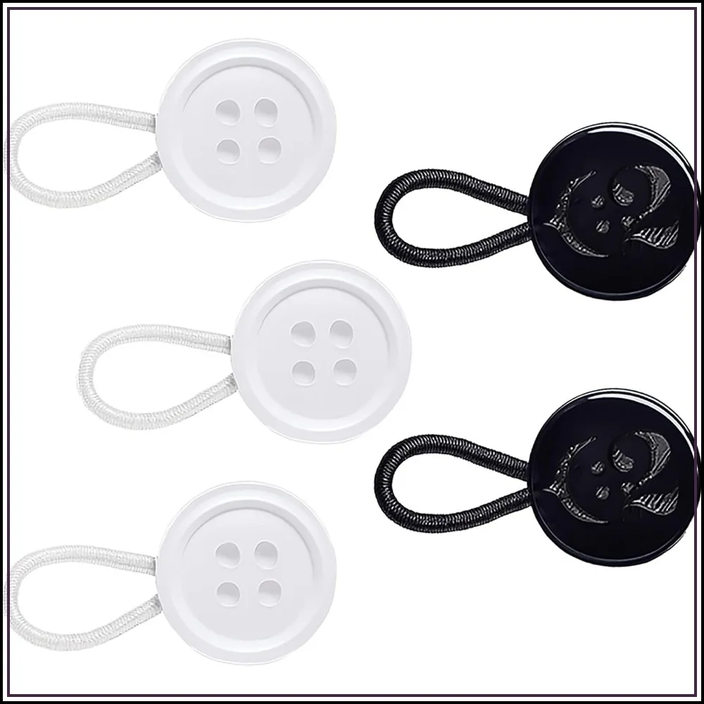 5Pcs Mixed Sizes Shirt Button Extenders - Adds up to 3 Sizes (1.3cm-2.5cm) - Elastic Cufflink & Collar Button Extensions
5Pcs Mixed Sizes Shirt Button Extenders - Adds up to 3 Sizes (1.3cm-2.5cm) - Elastic Cufflink & Collar Button Extensions