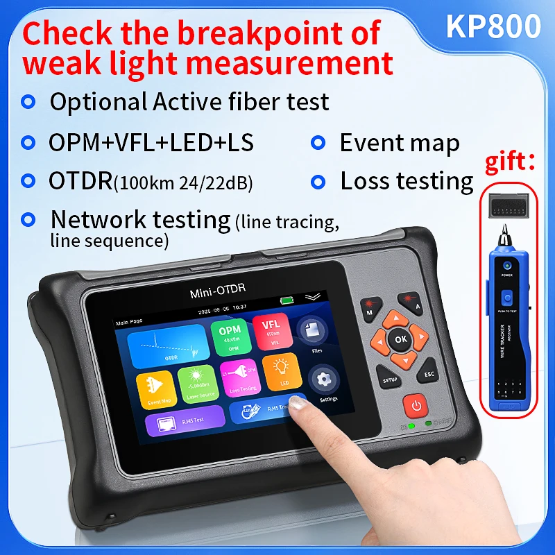 COMPTYCO KP800 100KM OTDR: Оптический рефлектометр для тестирования активных оптоволоконных линий, встроенный OPM, VFL, LED, LS
COMPTYCO KP800 100KM OTDR: Оптический рефлектометр для тестирования активных оптоволоконных линий, встроенный OPM, VFL, LED, LS