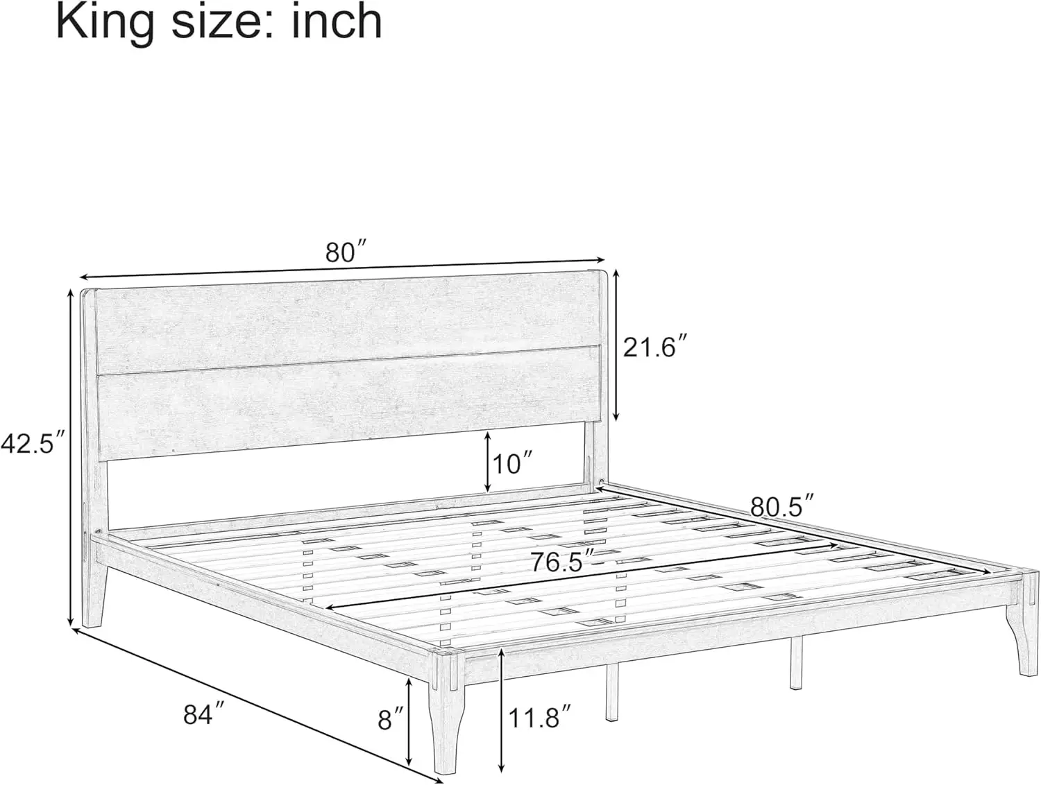 Mid-Century Bamboo King Bed Frame, Tall Headboard, Sustainable Wood Slats, No Box Spring, Easy Setup, Silent Support, Brown
Mid-Century Bamboo King Bed Frame, Tall Headboard, Sustainable Wood Slats, No Box Spring, Easy Setup, Silent Support, Brown