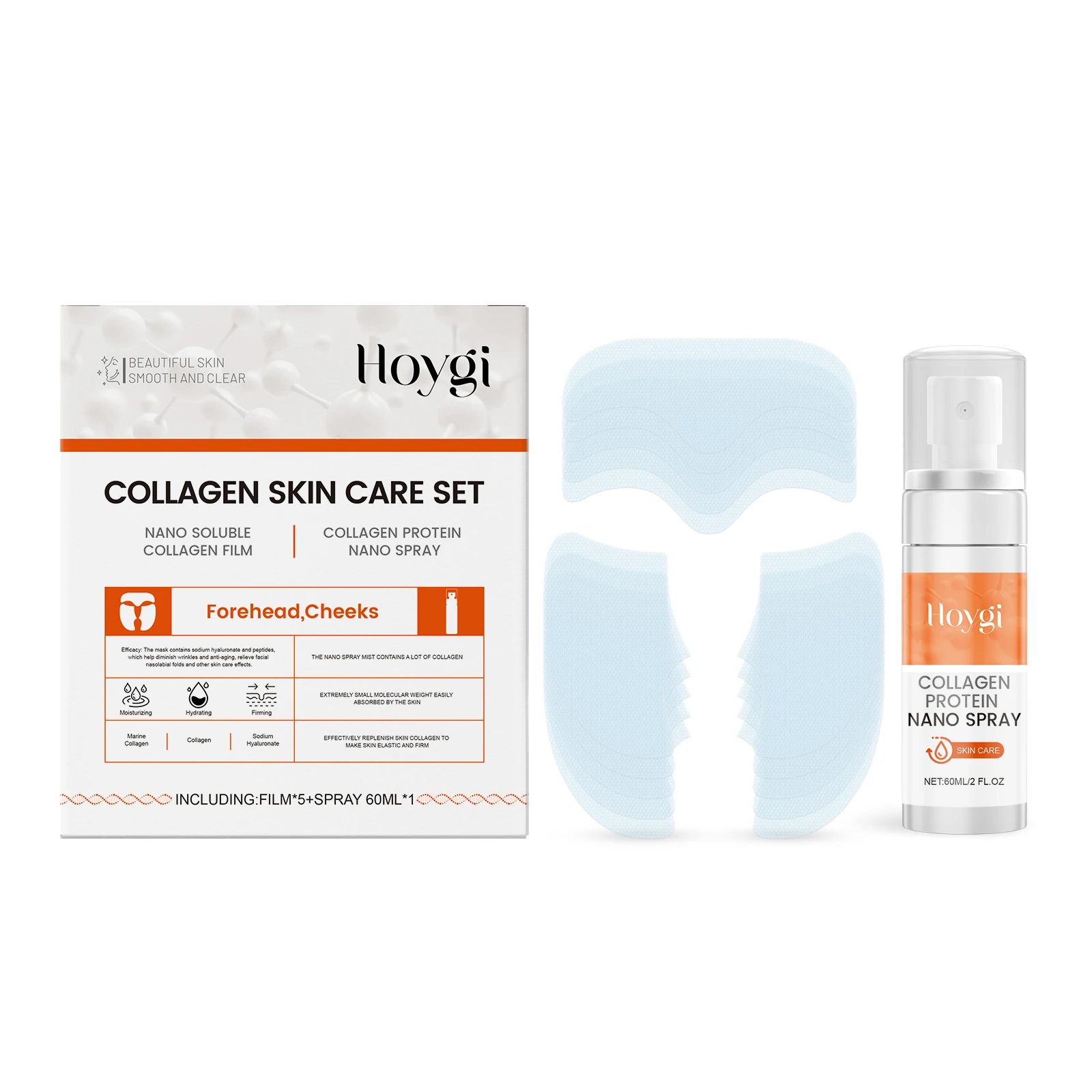 Collagen Skin Care Set - Nano Soluble Collagen Film & Protein Spray for Face - Anti-Aging Treatment for Forehead & Cheeks
Collagen Skin Care Set - Nano Soluble Collagen Film & Protein Spray for Face - Anti-Aging Treatment for Forehead & Cheeks