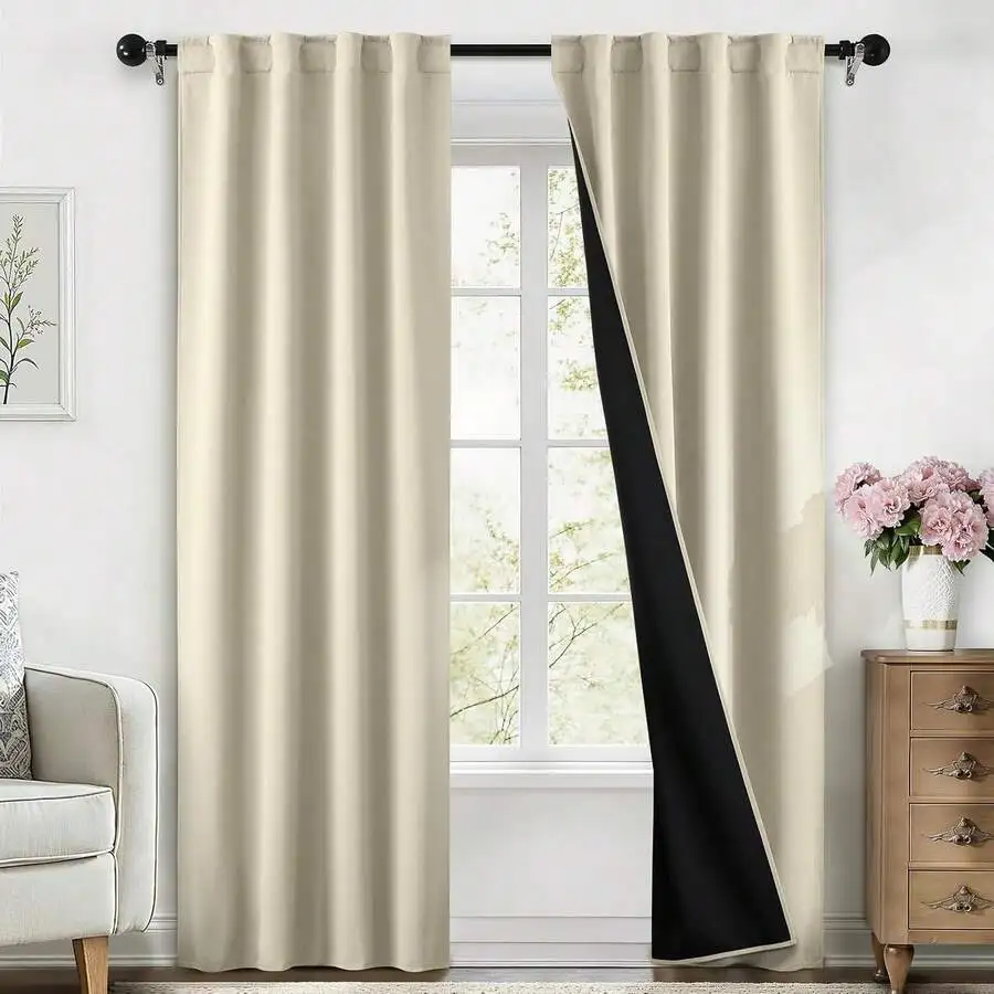 Blackout Curtains With Black Backing Rod Pocket And Tab Top 40x63 Inch 2 Panels
Blackout Curtains With Black Backing Rod Pocket And Tab Top 40x63 Inch 2 Panels