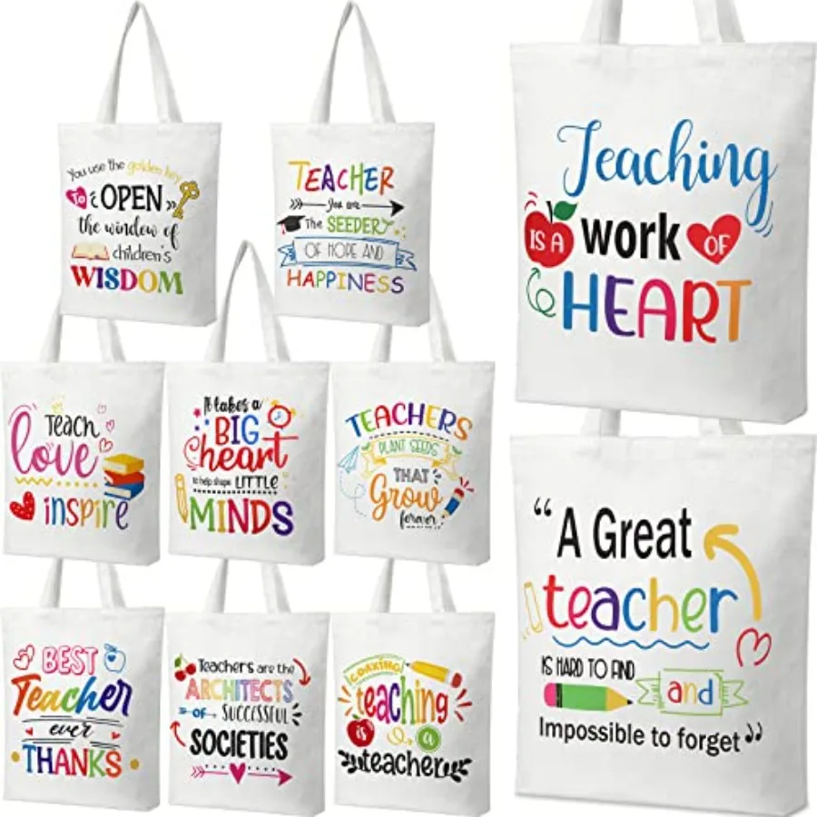 20 Pcs Teacher Appreciation Tote Bags Teacher Appreciation Gift Canvas Bags for Teacher Christmas Graduation Gift White
20 Pcs Teacher Appreciation Tote Bags Teacher Appreciation Gift Canvas Bags for Teacher Christmas Graduation Gift White
