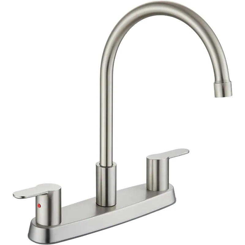 8 Inch Centerset Kitchen Faucet for Sink 3 Hole Dual Handle Kitchen Sink Faucets High Arc 360 Degree Rotating Spout with
8 Inch Centerset Kitchen Faucet for Sink 3 Hole Dual Handle Kitchen Sink Faucets High Arc 360 Degree Rotating Spout with