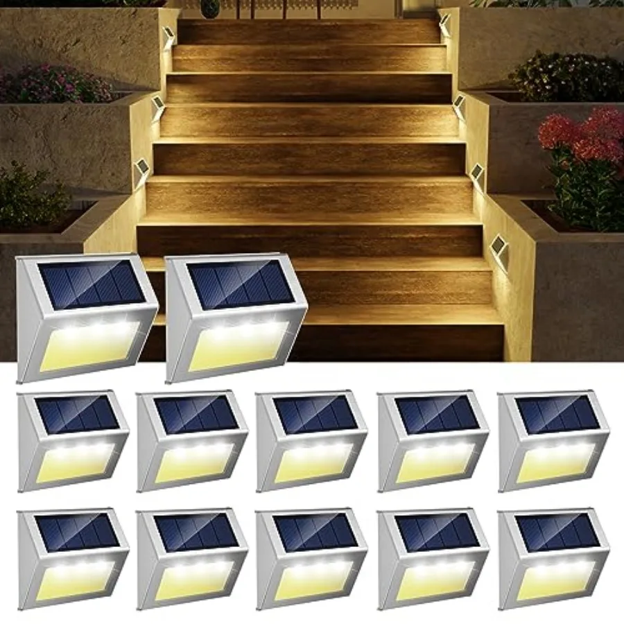 12 Pack Solar Lights Outdoor Waterproof for Stairs - Solar Deck Lights Stainless Steel Step Fence Patio Post Wall Lamp for Gard
12 Pack Solar Lights Outdoor Waterproof for Stairs - Solar Deck Lights Stainless Steel Step Fence Patio Post Wall Lamp for Gard