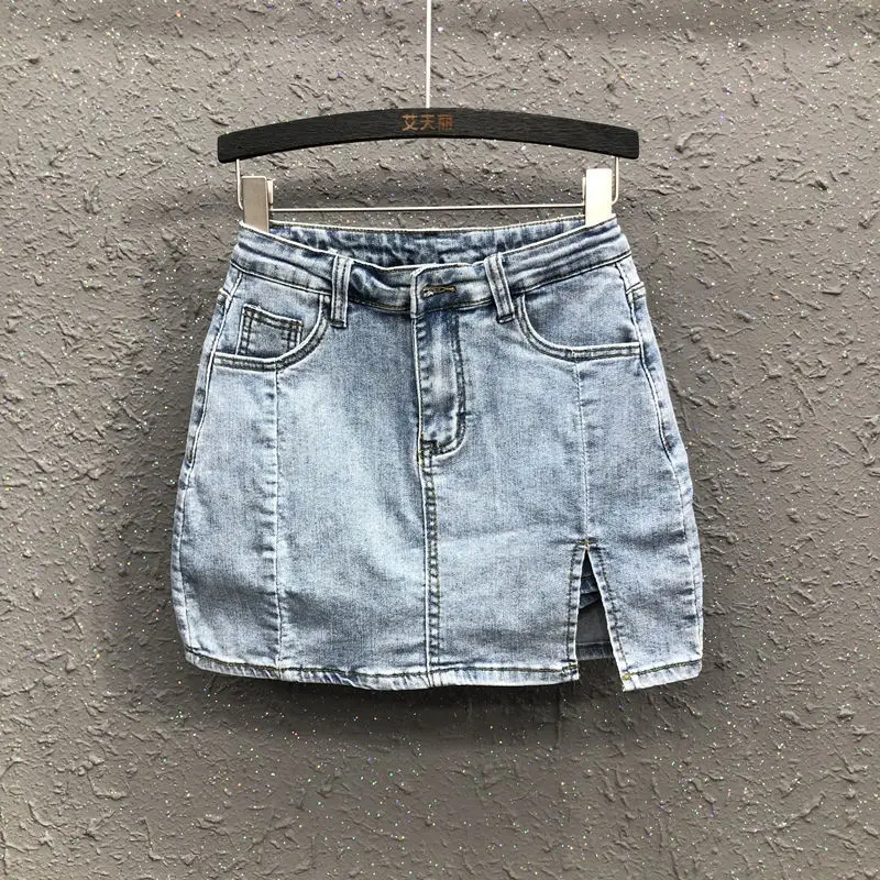 Korea denim skirt 2022 spring and summer high waist and thin A-line split lining shorts bag hip skirt clothes tennis skirt
Korea denim skirt 2022 spring and summer high waist and thin A-line split lining shorts bag hip skirt clothes tennis skirt