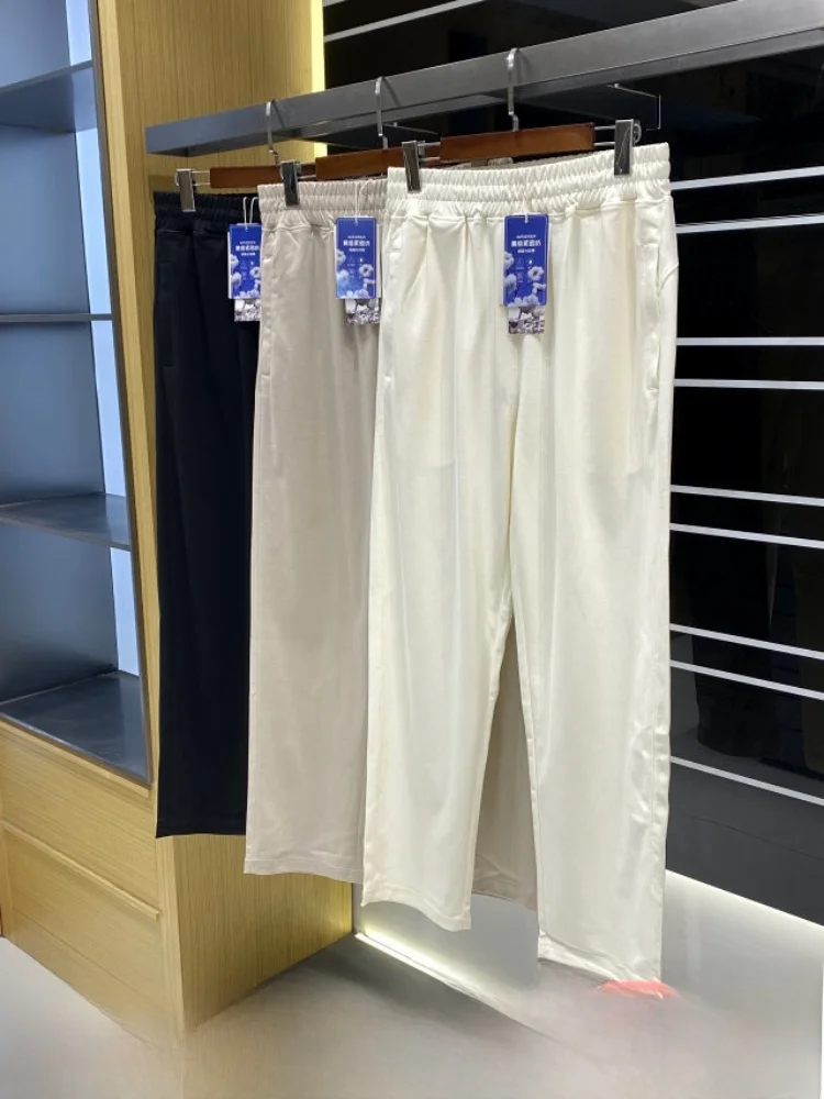 Silk-Like Long Velvet Cotton Men's Casual Pants Elastic Waist Straight Leg Spring Autumn New Style Fashionable Urban Basic Color
Silk-Like Long Velvet Cotton Men's Casual Pants Elastic Waist Straight Leg Spring Autumn New Style Fashionable Urban Basic Color