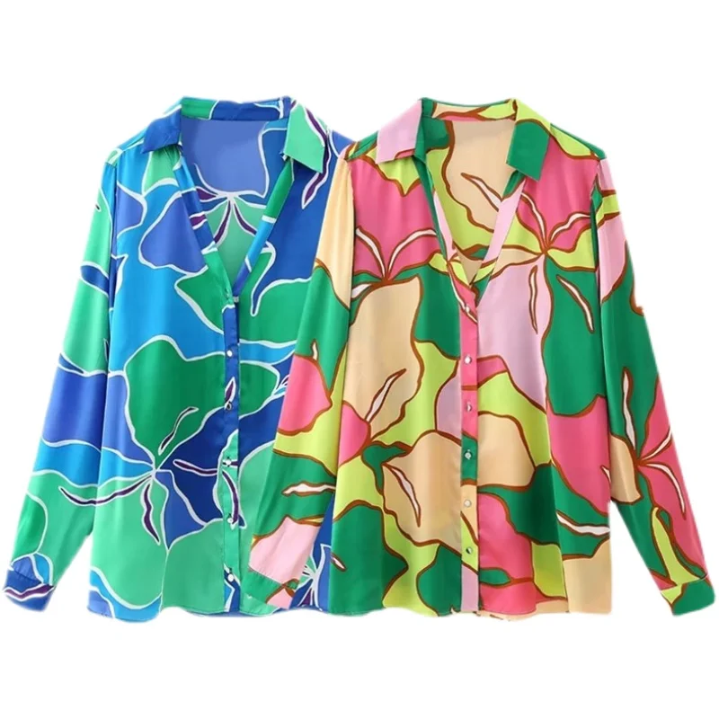Spring 2023 Women's Fashionable Floral Print Silk Satin Feel Shirt Versatile Style Long Sleeve Collar Regular Length
Spring 2023 Women's Fashionable Floral Print Silk Satin Feel Shirt Versatile Style Long Sleeve Collar Regular Length