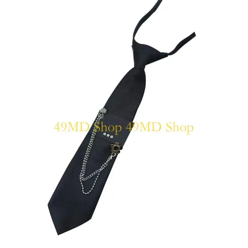 49MD Punk Uniform Tie School Student Shirt Tie with Chain Designs for Holiday Event
49MD Punk Uniform Tie School Student Shirt Tie with Chain Designs for Holiday Event