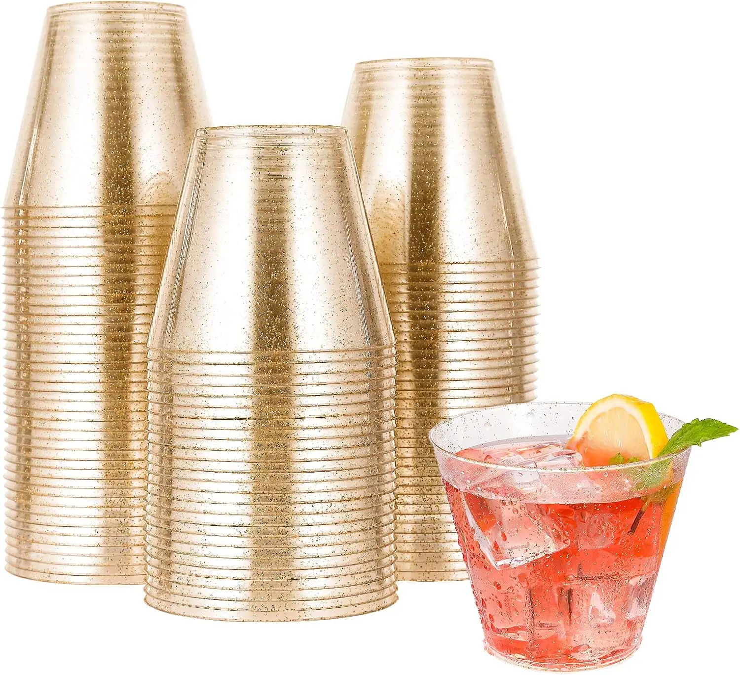 100 Pack 9 oz Gold Glitter Plastic Cups for Wedding, Thanksgiving Christmas Party
100 Pack 9 oz Gold Glitter Plastic Cups for Wedding, Thanksgiving Christmas Party