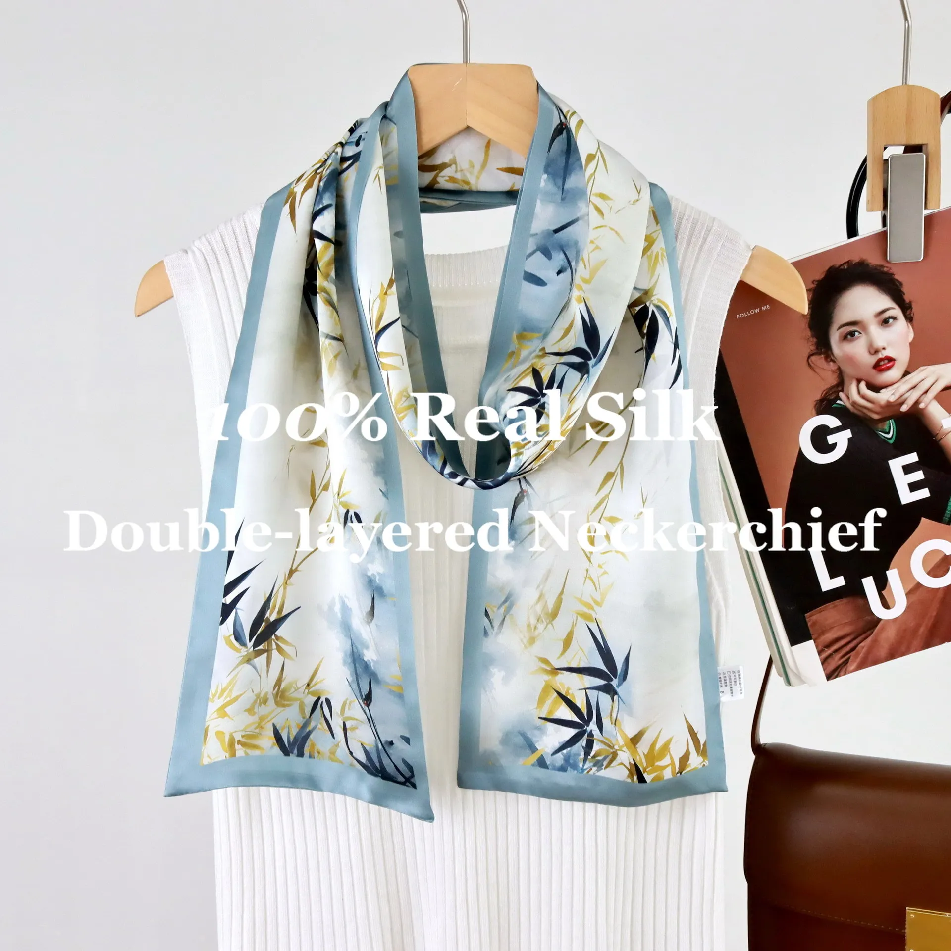 New 150x16cm Hairband Print Silk Scarf Double Layer 100% Real Silk Narrow Neckerchief Neck Hair Hijab Bag Ribbon Tie Accessories
New 150x16cm Hairband Print Silk Scarf Double Layer 100% Real Silk Narrow Neckerchief Neck Hair Hijab Bag Ribbon Tie Accessories