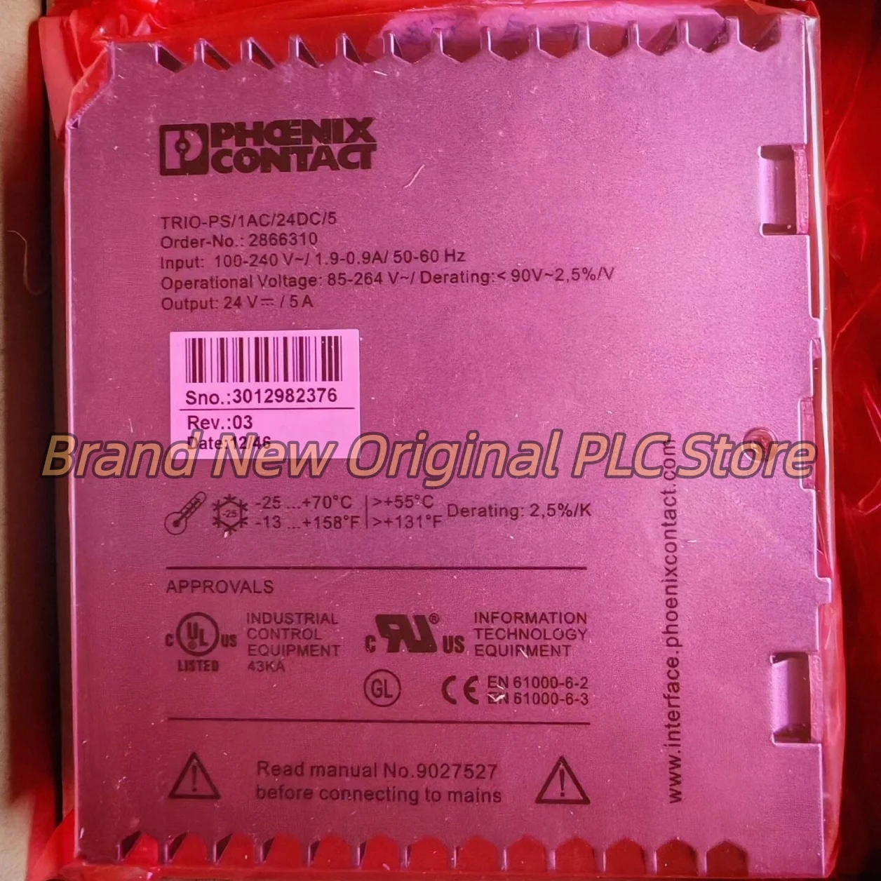 New in box 2866310 TRIO-PS/1AC/24DC/5 2866323 TRIO-PS/1AC/24DC/10
New in box 2866310 TRIO-PS/1AC/24DC/5 2866323 TRIO-PS/1AC/24DC/10