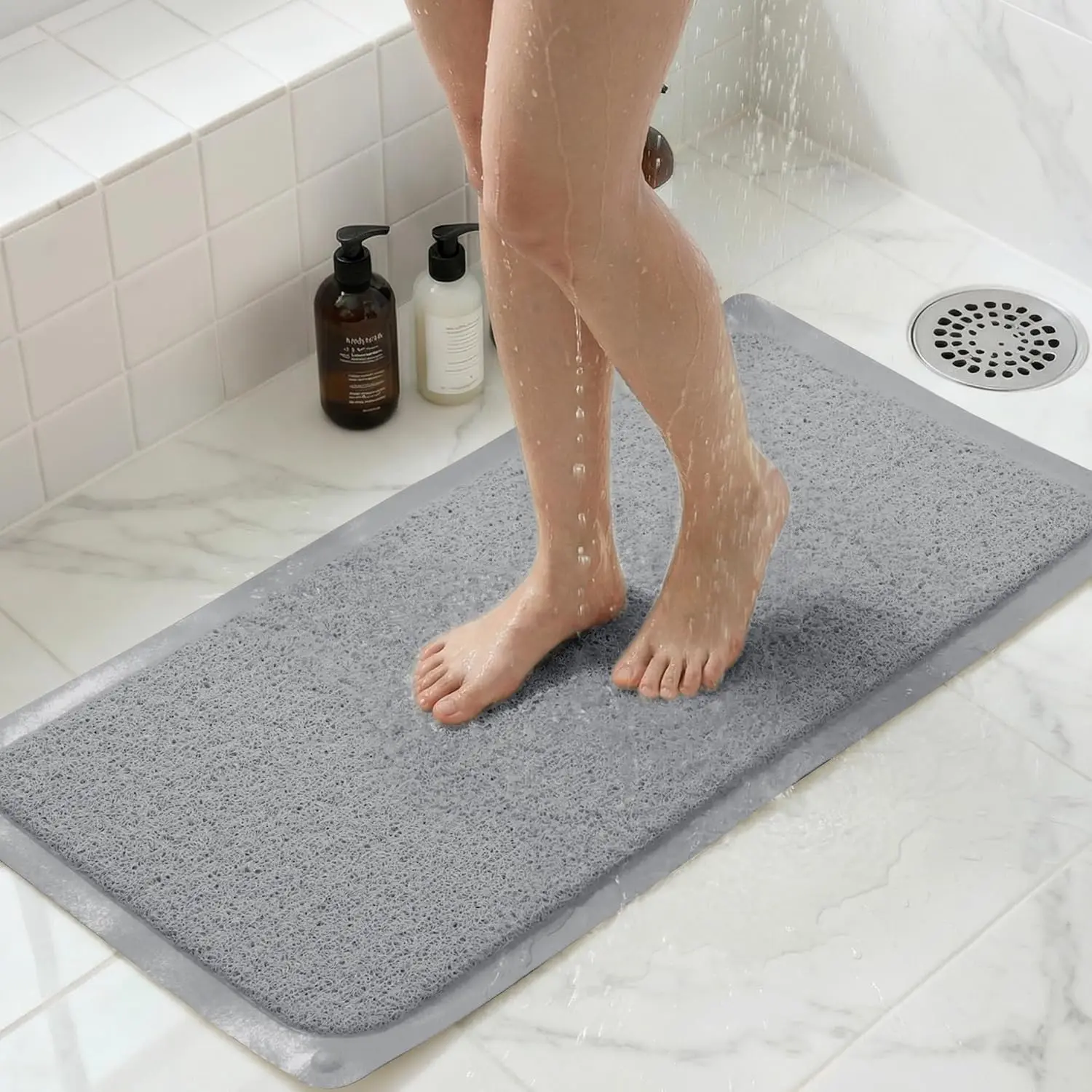 Upgraded Non Slip Shower Mat with Suction Cups, Quick Dry Bath Mat for Tub, Easy Clean Scrubber Mat, 16x24 Grey
Upgraded Non Slip Shower Mat with Suction Cups, Quick Dry Bath Mat for Tub, Easy Clean Scrubber Mat, 16x24 Grey