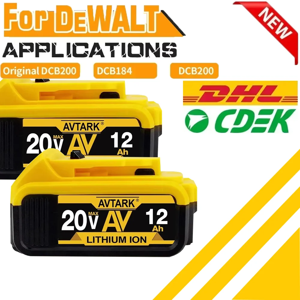 Original DCB200 20V 8000mAh Lithium Replacement Batteries For Dewalt 18V DCB184 DCB200 DCB182 DCB180 DCB181 DCB182 DCB201 DCB206
Original DCB200 20V 8000mAh Lithium Replacement Batteries For Dewalt 18V DCB184 DCB200 DCB182 DCB180 DCB181 DCB182 DCB201 DCB206