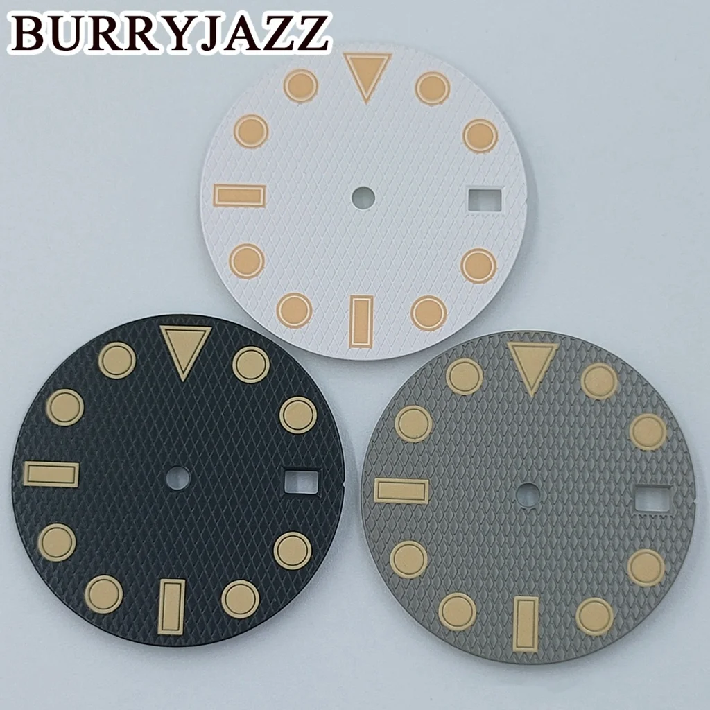 BURRYJAZZ 28.5mm No Logo NH35 Watch Dials White Black Gray Dial Green Luminous Fit 3 O'clock 3.8 O'clock Case Crown
BURRYJAZZ 28.5mm No Logo NH35 Watch Dials White Black Gray Dial Green Luminous Fit 3 O'clock 3.8 O'clock Case Crown