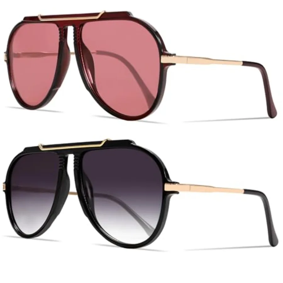 Oversized Aviator Sunglasses for Women Men 2026 70s Retro Gold Metal Sun Glasses Free Square Aviators
Oversized Aviator Sunglasses for Women Men 2026 70s Retro Gold Metal Sun Glasses Free Square Aviators