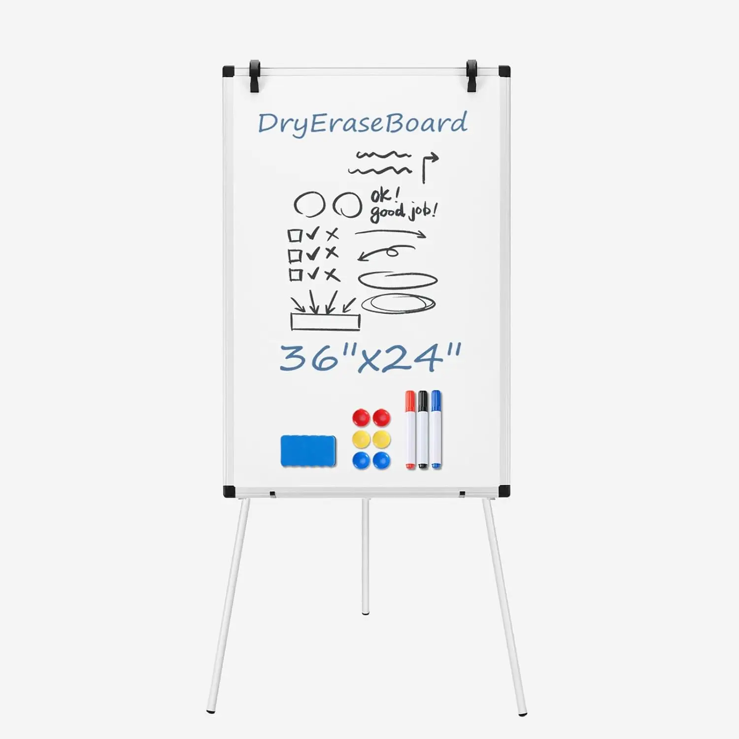 Whiteboard Easel 36x24 Inches, Magnetic Dry Erase Board with Stand, Height Adjustable, Silver Aluminum Frame for Office, School,
Whiteboard Easel 36x24 Inches, Magnetic Dry Erase Board with Stand, Height Adjustable, Silver Aluminum Frame for Office, School,