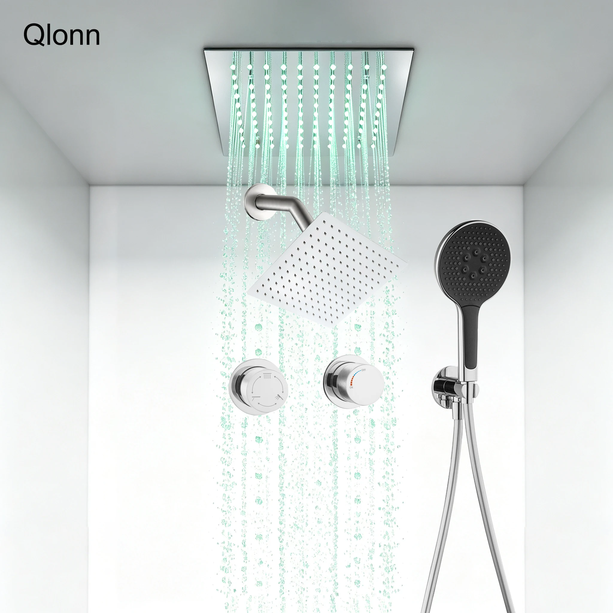 Chrome Concealed Shower complete Set Brass Cold Hot Switch Mixer 300*300 LED Showers System Head Rainfall Bathroom Handheld
Chrome Concealed Shower complete Set Brass Cold Hot Switch Mixer 300*300 LED Showers System Head Rainfall Bathroom Handheld