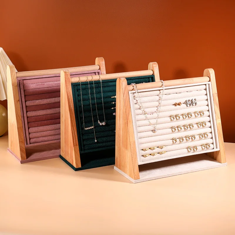 Wood Slope Jewelry Display Necklace Pendant Earrings Rings Organizer Stand Holder Rack Showcase Tray
Wood Slope Jewelry Display Necklace Pendant Earrings Rings Organizer Stand Holder Rack Showcase Tray