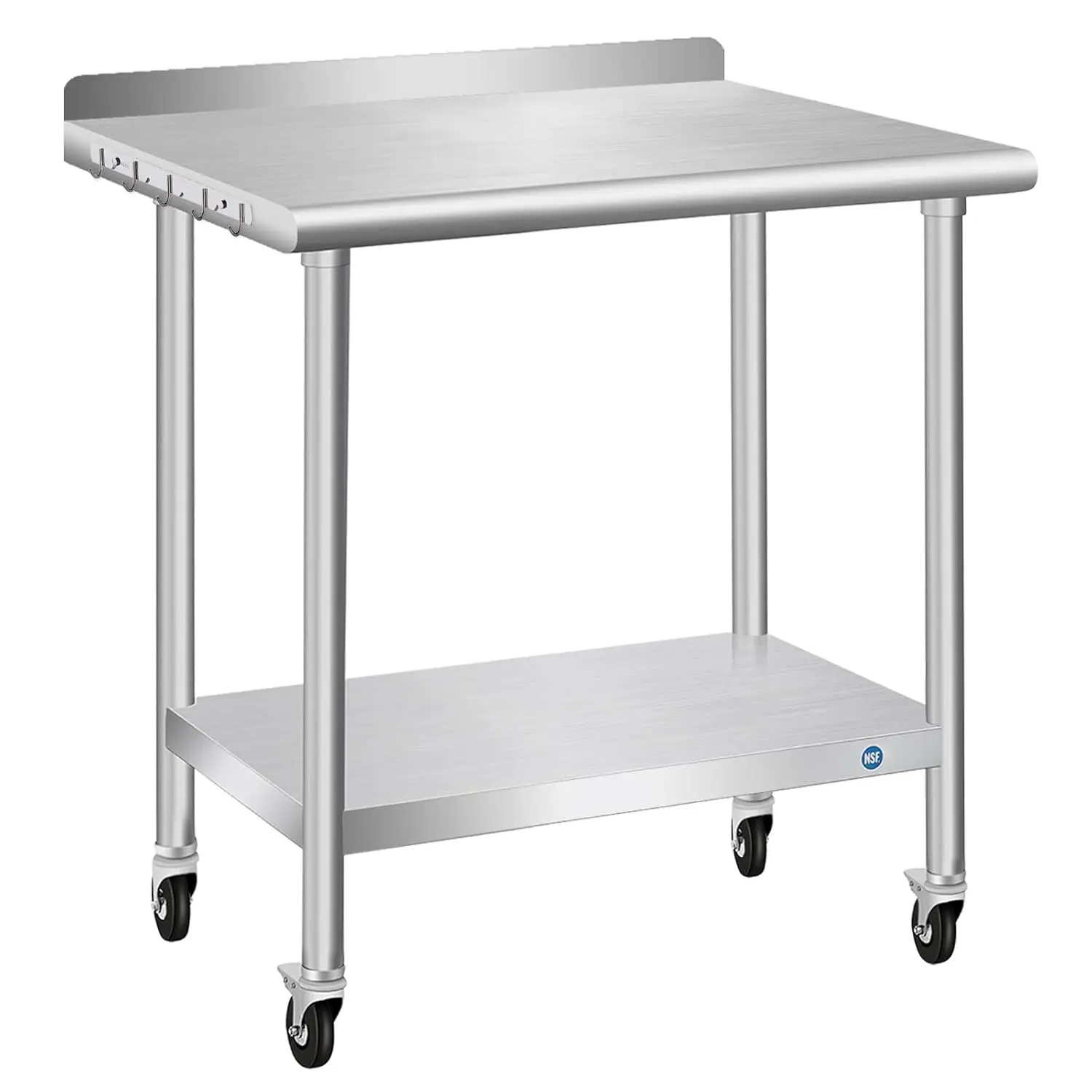 Stainless Steel Table With Wheels 24 X 30 H W/Basplash, Commercial Stainless Steel Prep Table, Nsf Stainless Steel Metal Table
Stainless Steel Table With Wheels 24 X 30 H W/Basplash, Commercial Stainless Steel Prep Table, Nsf Stainless Steel Metal Table