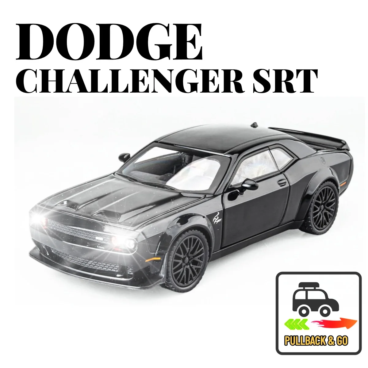 1:32 Dodge Challenger Hellcat Pullback автомобиль со звуком двигателя и подсветкой, металлическая литая модель автомобиля, миниатюрный подарок, игрушка для мальчика
1:32 Dodge Challenger Hellcat Pullback автомобиль со звуком двигателя и подсветкой, металлическая литая модель автомобиля, миниатюрный подарок, игрушка для мальчика