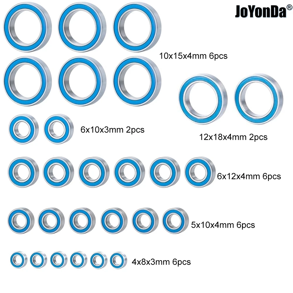 28pcs Blue Rubber Sealed Bearing Kit - Precision High Speed Deep Groove Bearing for RC 1/10 Redcat Ascent Gen8V2 Gen9 Car
28pcs Blue Rubber Sealed Bearing Kit - Precision High Speed Deep Groove Bearing for RC 1/10 Redcat Ascent Gen8V2 Gen9 Car