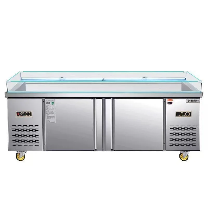 Stainless steel seafood refrigerated display cabinet Commercial supermarket horizontal a la carte frozen fresh-keeping cabinet
Stainless steel seafood refrigerated display cabinet Commercial supermarket horizontal a la carte frozen fresh-keeping cabinet