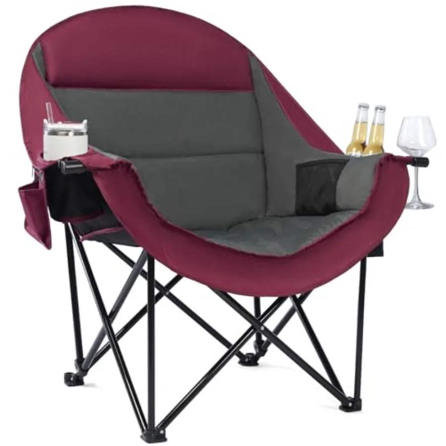 Oversized Camping Chair for Adults - Heavy Duty Padded Outdoor Folding Lawn XL Camp Chair with Cup Holder Cooler Pockets for Sp
Oversized Camping Chair for Adults - Heavy Duty Padded Outdoor Folding Lawn XL Camp Chair with Cup Holder Cooler Pockets for Sp