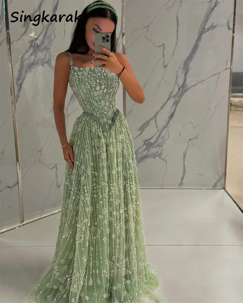 Elegant Mint Green Evening Dresses 2025 Crystals Beading Dubai Formal Prom Party Dress Wedding Party Gown Customized
Elegant Mint Green Evening Dresses 2025 Crystals Beading Dubai Formal Prom Party Dress Wedding Party Gown Customized