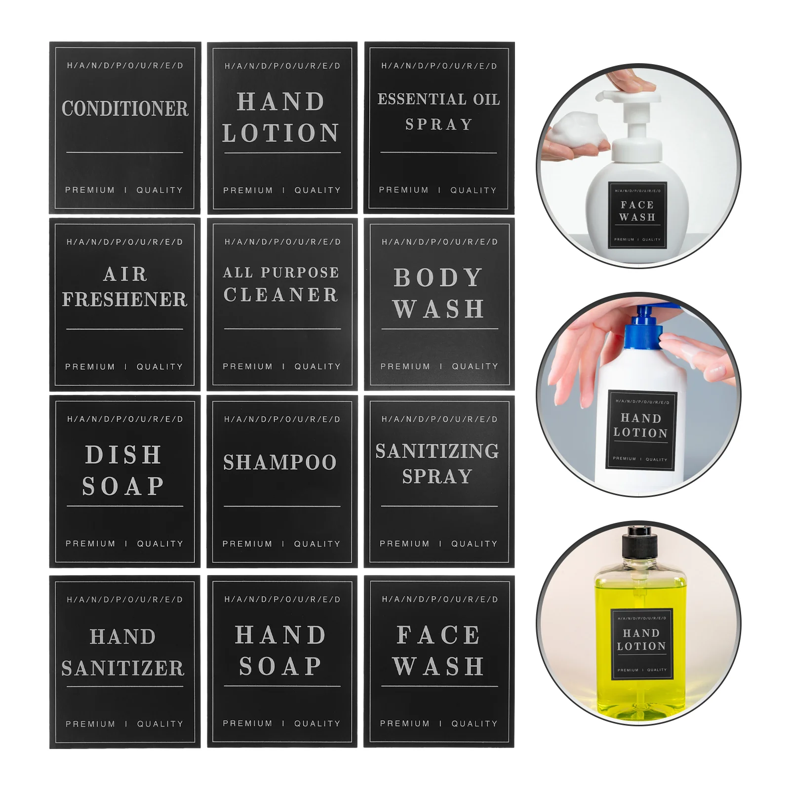 12 Pcs Labels Bathroom Storage Tags Containers Shampoo Self-adhesive Stickers For Bottle Black Hand Baby
12 Pcs Labels Bathroom Storage Tags Containers Shampoo Self-adhesive Stickers For Bottle Black Hand Baby