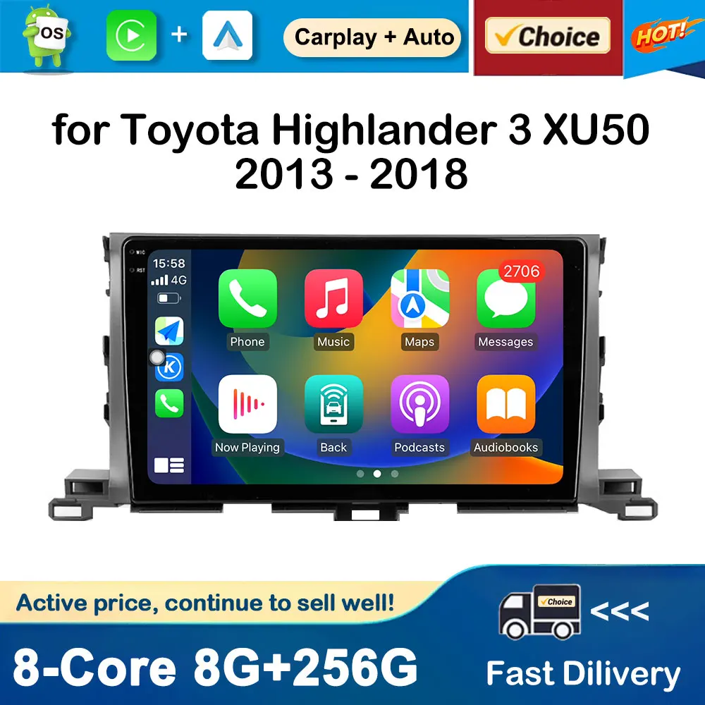 10 inch Car Radio Multimedia Player GPS Navigation for Toyota Highlander 3 XU50 2013 - 2018 Android OS WiFi DSP Stereo HD Screen
10 inch Car Radio Multimedia Player GPS Navigation for Toyota Highlander 3 XU50 2013 - 2018 Android OS WiFi DSP Stereo HD Screen